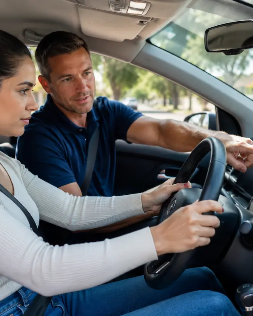 driving-instructor-guiding-learner-driver